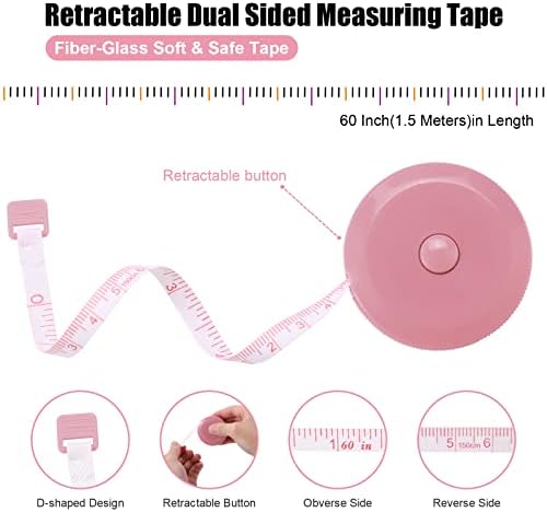 Tape Measure Body Measuring Tape, Retractable 60 Inch Soft Mini Measuring Tape - Image 2