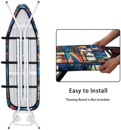 Geometric Window Steam Ironing Board Cover 15x54, Colorful Abstract Art - Image 4