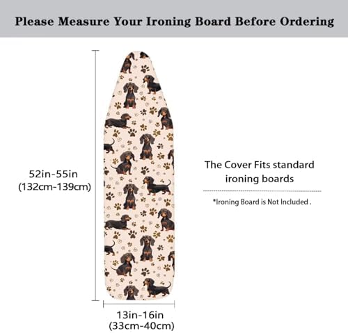 Heatproof Ironing Board Cover Dachshund Dog Paw Heart Ironing Board Protective - Image 5