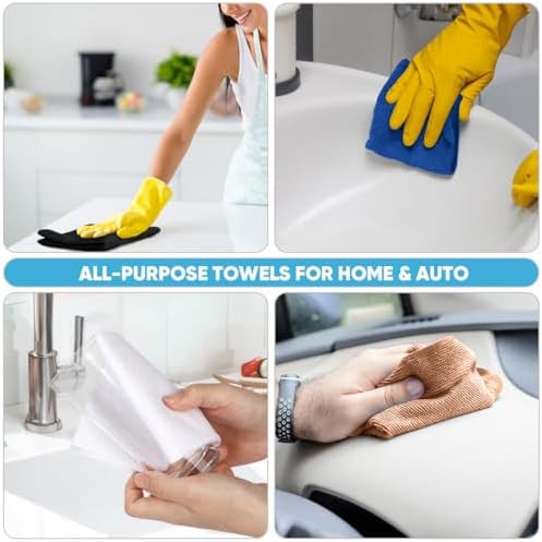 AIDEA Microfiber Cleaning Cloth 330 Sheets 6 Roll, Cleaning Rags 11×9" - Image 5
