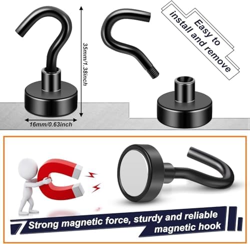 FINDMAG 100 Pack Magnetic Hooks, 30LB+ Magnets - Image 6