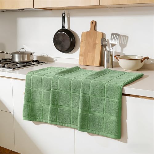 Homaxy 100% Cotton Kitchen Towels 18"x28", 8 Pack Dish Towels, Grass Green - Image 6