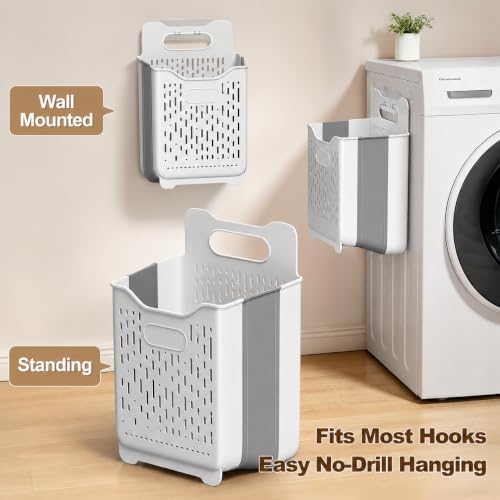Spreezy Collapsible Laundry Basket Plastic, Small Laundry Hamper 18L - Image 2