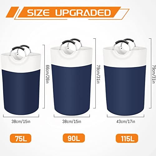 BlissTotes 115L Laundry Basket, Freestanding Collapsible Hamper - Image 2
