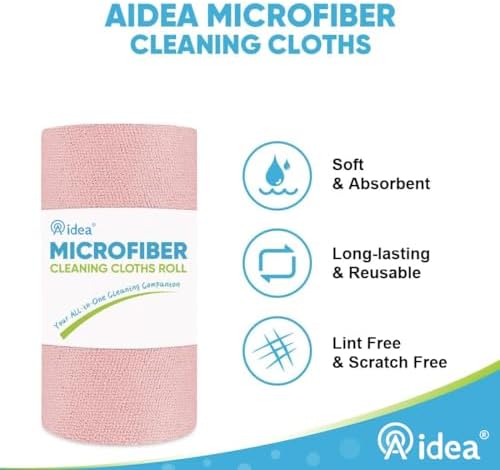 AIDEA Microfiber Cleaning Cloth Roll-50PK, Cleaning Rags 11.5"×11.5" - Image 4