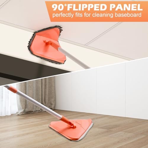 RONSUNG Wall Cleaner Mop, 82-Inch Handle, Baseboard Cleaner Tool, 4 Pads - Image 4