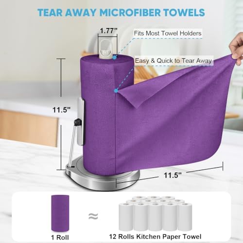 AIDEA Microfiber Cleaning Cloth Roll-75PK, 11.5"×11.5" - Image 2