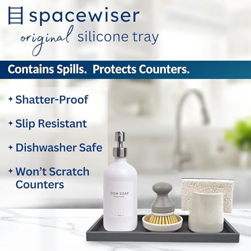 Spacewiser Silicone Countertop & Vanity Bathroom Tray – 2 PC 11.7" - Image 2