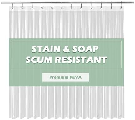 EHZNZIE Crystal Clear Shower Curtain Liner 60x72, PEVA Waterproof Bath Curtain by EHZNZIE