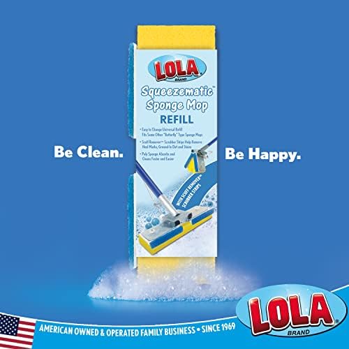 LOLA Squeeze Matic Butterfly Sponge Mop Refill, 2 Pack Replacement Head - Image 5