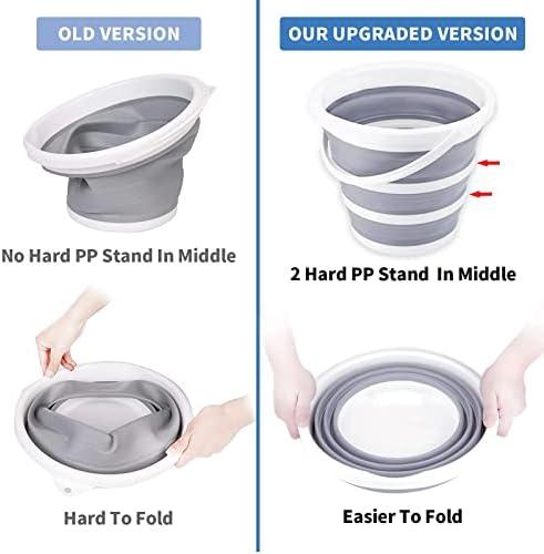 Collapsible Bucket 10L 2.6 Gallon Cleaning Bucket Mop Bucket Folding Foldable - Image 3