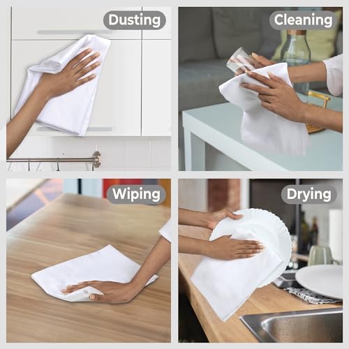 Urban Villa Kitchen Towels Cotton Dish Towels 27”x27” White - Image 5