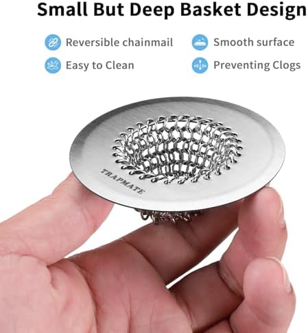 TRAPMATE Shower Drain Hair Catcher, 2.8" Bathtub Stopper Drain Strainer Kit - Image 4
