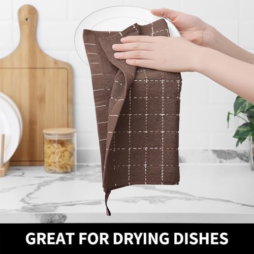 Homaxy 100% Cotton Terry Kitchen Dish Cloths, 4 Pack - Image 3