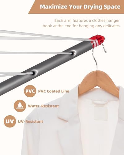 STORAGE MANIAC Portable Umbrella Clothes Drying Rack 8 Lines - Image 6