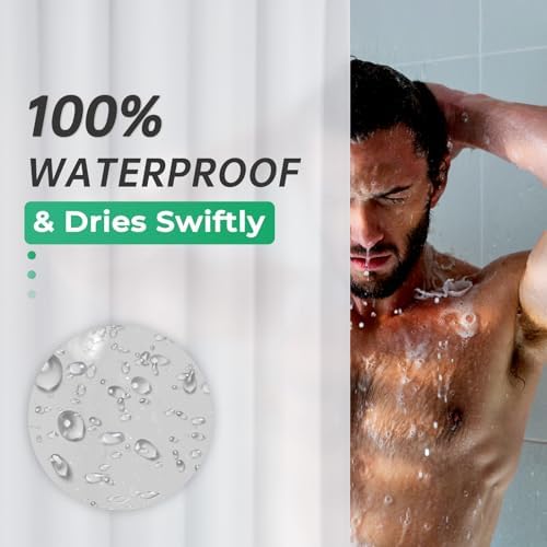 AmazerBath Plastic Shower Curtain 84 Inches Long, 72 x 84 Frosted Weighted - Image 4