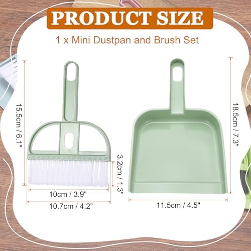 uxcell 2 Pcs Mini Dustpan and Brush Set, Small Broom and Dustpan Set - Image 2