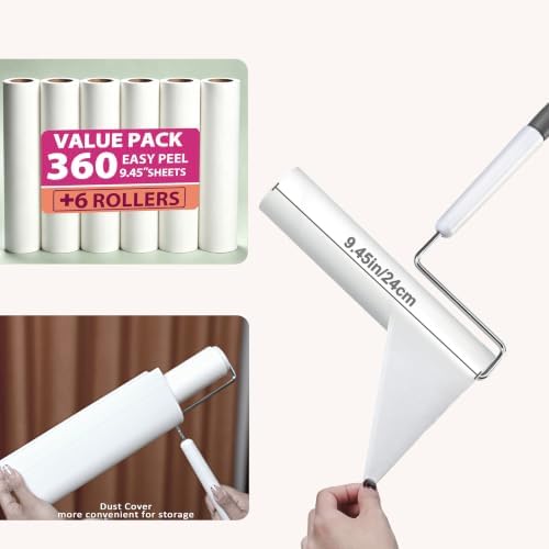 9.45" Large Lint Rollers for Pet Hair, Long Handled Extra Sticky - Image 5