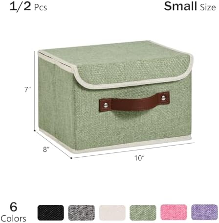 2PCS Storage Bins Boxes with Lids Decorative Fabric Baskets - Image 3