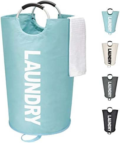 Maxsilan 125L X-Large Laundry Basket Bag, Collapsible Hamper, Light Blue by Maxsilan