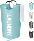 Maxsilan 125L X-Large Laundry Basket Bag, Collapsible Hamper, Light Blue by Maxsilan
