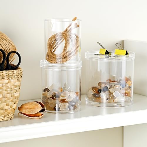 SheeChung 3 Pack Clear Stackable Qtip Holder Mixed Sizes - Image 6