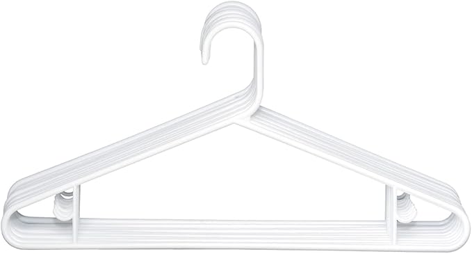 Clorox White Plastic Clothes Hangers – 10 Pack | Ideal by Clorox