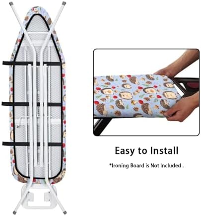 Cute Hedgehog Ironing Board Cover, Apple Pinecone Pattern Polyester Elasticated - Image 4