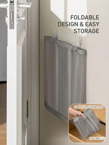 Wall-Mounted Foldable Laundry Basket, 41L Mesh Hamper - Image 6