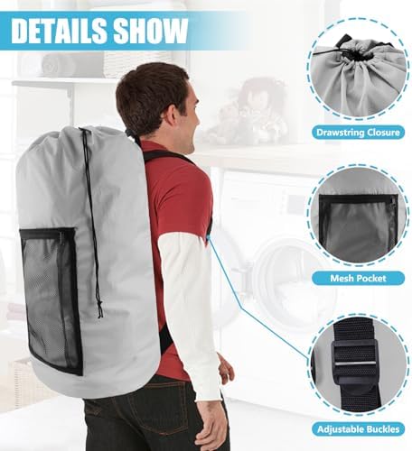 Olosar Laundry Bag Backpack, Dirty Clothes Travel Bag - Image 2