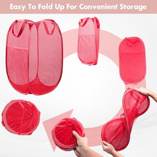 Pop Up Laundry Hamper, 70 L Collapsible Mesh Basket - Image 5