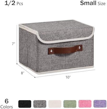 2PCS Storage Bins Boxes with Lids Decorative Fabric Baskets - Image 3