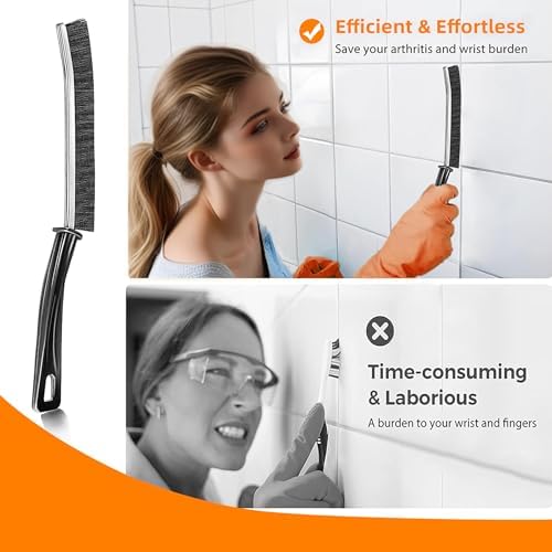 3Pcs Hard-bristled Crevice Cleaning Brush, Bathroom Cleaner Tools - Image 4