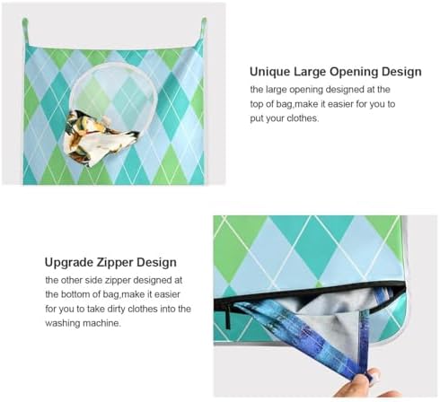 2PCS Hanging Laundry Hamper Bag Over the Door Laundry Hamper Wall Hamper Large - Image 4