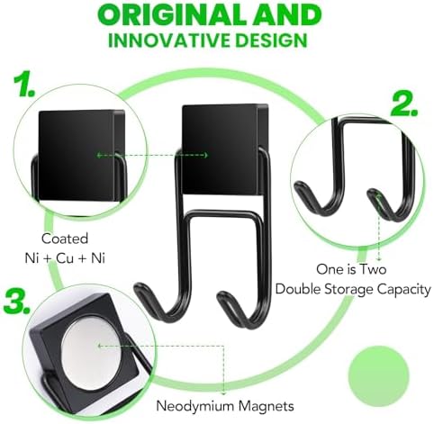 MIKEDE Magnetic Hooks 6Pcs 100lbs Magnet Hook Cruise Essentials Black - Image 5