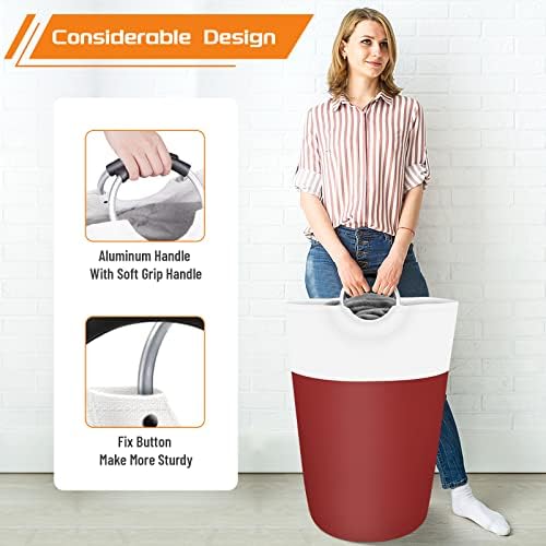 BlissTotes 90L Laundry Basket, Freestanding Collapsible Hamper - Image 5