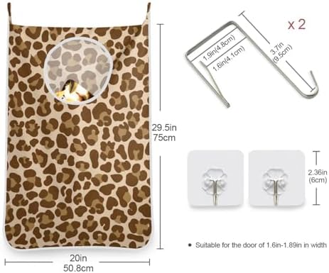 2PCS Hanging Laundry Hamper Bag Over the Door Laundry Hamper Wall Hamper Large - Image 3