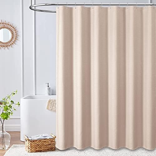 Dynamene Long Waffle Shower Curtain 256 GSM Heavy Fabric 72x78 Blush Pink - Image 6