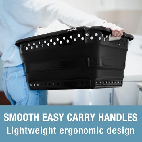 CleverMade Collapsible Laundry Basket, 39L Capacity, Foldable to 3.15 Inches - Image 3