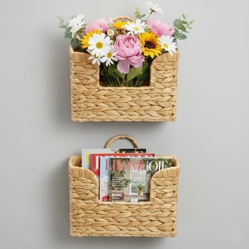 Set of 2 Water Hyacinth Hanging Baskets - Image 3