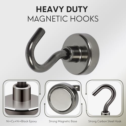 Neosmuk Magnetic Hooks for Cruise Cabins, 30lb Heavy Duty, 6 Pack - Image 4
