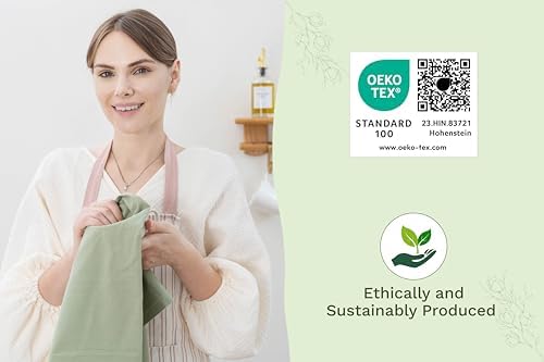 Organic Cotton Bulk Sage Green Flour Sack Kitchen Towels - Image 3