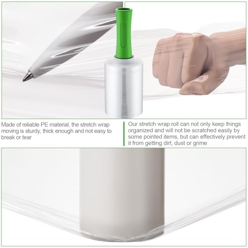 Jutom 16 Pcs Mini Stretch Film Industrial Shrink Wrap Roll Plastic Film - Image 3