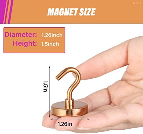 Neosmuk Magnetic Hooks for Cruise Cabins, 130lb Heavy Duty, 6 Pack - Image 4