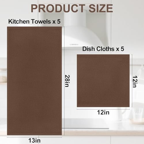 Homaxy 10 Pack 100% Cotton Kitchen Towels and Dishcloths Set - Image 4
