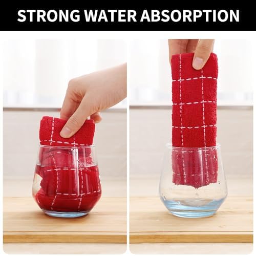 Homaxy 100% Cotton Terry Bulk Kitchen Towels, 10 Pack - Image 3