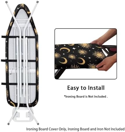 Ironing Board Cover and Pad Heavy Duty Padded Table Top Sun and Moon Ironing - Image 4