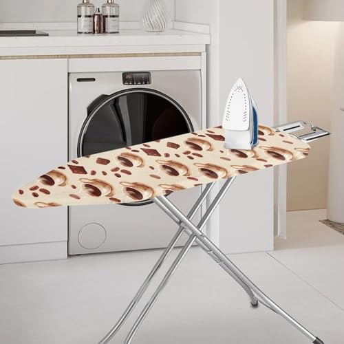 Mocha Coffee Ironing Board Cover, Casual Cafe Time Protective Sleeve - Image 2