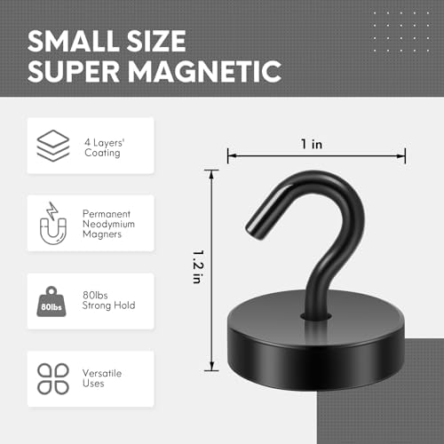 Neosmuk Magnetic Hooks, Cruise Ship Essentials, 80lb+ Heavy Duty Magnetic Hooks - Image 6