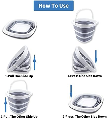 Collapsible Bucket 10L 2.6 Gallon Cleaning Bucket Mop Bucket Folding Foldable - Image 4